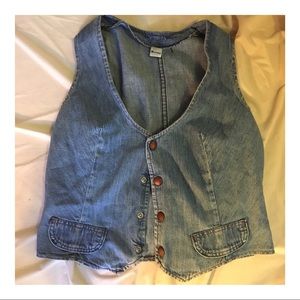 Vintage wrangler denim snap vest top